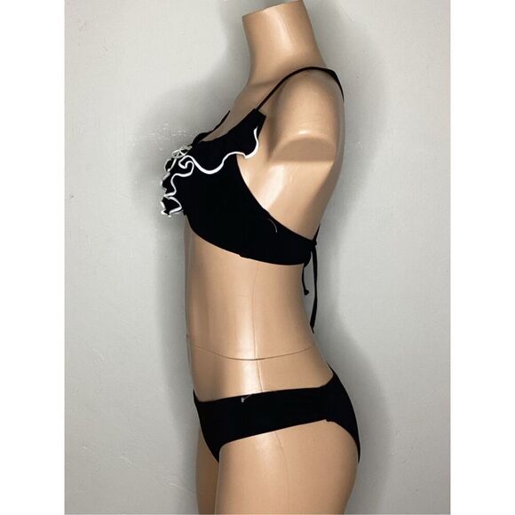 New. Robin Piccone black ruffle bikini. Small. Retails $215 - Picture 5 of 9